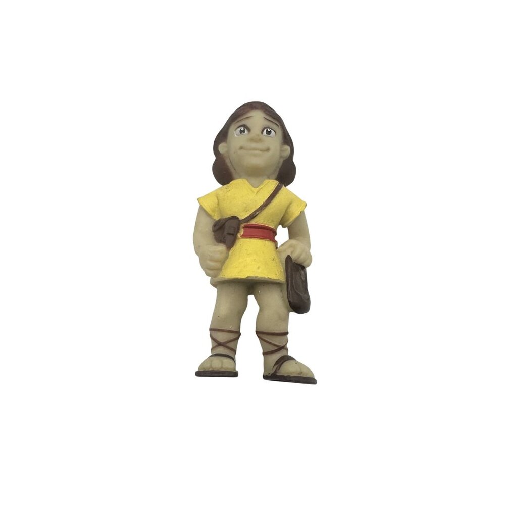 David Plastic Figurine Yellow Tunic Red Belt Sling Pouch Classic Bible Story